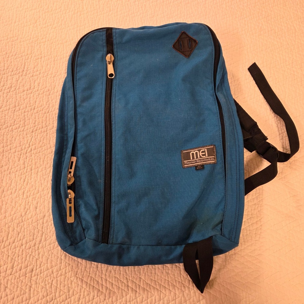 MEI Mountain Equipment Inc Vintage Blue Backpack Daypack Made in USA Outdoors